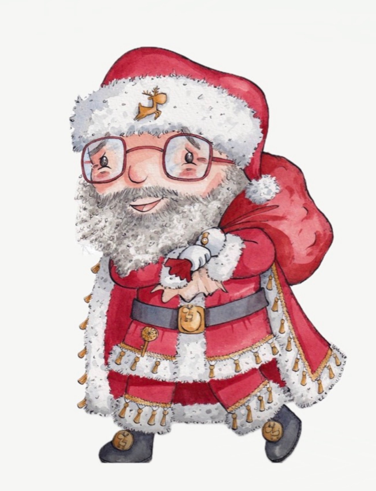 The Realbeard Santa illustration — as seen on the famous GO 54NTA van